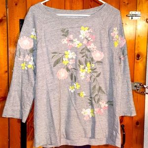 Loft three-quarter sleeve, embroidered